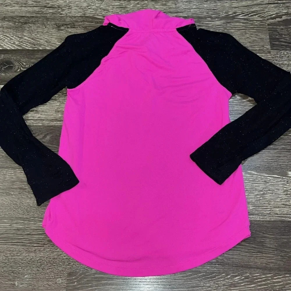 Girls pink and black size 12 long-sleeve top with a hood - Picture 5 of 5